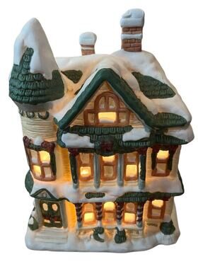 Yellow Green Village House of Lloyd Christmas Around The World 7.5" 1993 VTG